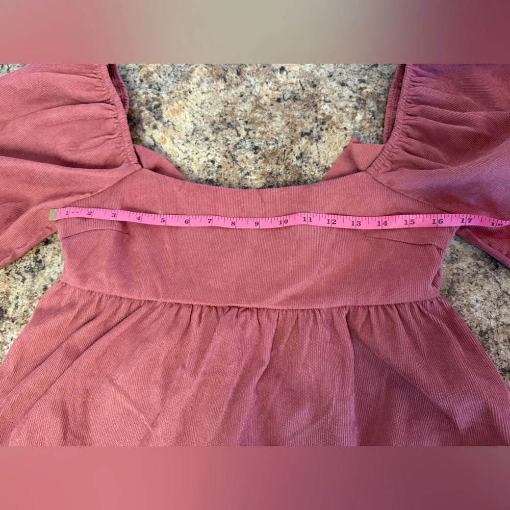 Francesca's Collections Pink Puff Sleeve Dress Medium - Picture 5 of 7